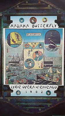 Póster original Madam Butterfly Chicago Lyric Opera 1982 escenario 24"x36" Foto 1 de 4