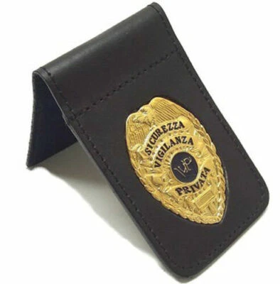 Pattella Vega Holster 1WH48 cuoio sicurezza vigilanza privata con distintivo met