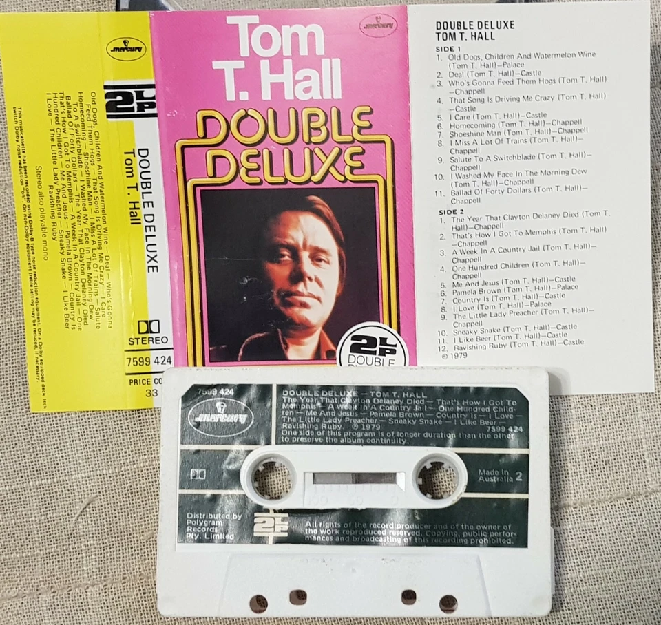 Tom T Hall - Double Deluxe - country cassette tape VG+ - Image 1 of 1