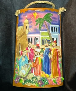 Vintage Nativity Wall Hanging Made by Rubio 9" Tall w/Box Christmas Decor - Picture 1 of 4