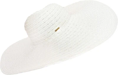 Nine West Embalable Ajustable Súper Flojo Primavera Iglesia Playa Sol Sombrero Blanco $48 Foto 1 de 4
