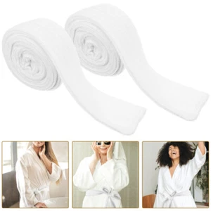  2Pcs Hotel Bathrobe Belts Replacement Waist Belts Hotel Robe Belt for Adult - Picture 1 of 12