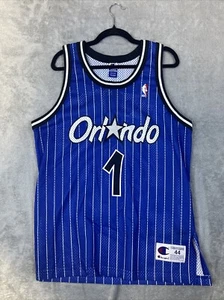 Authentisches Champion PENNY Hardaway Orlando magisch blau Nadelstreifen genähtes Trikot 44 L - Bild 1 von 9