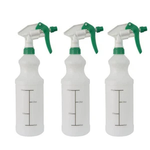 Plastic Spray Bottles (3-Pack) 32oz Squirt Bottles for All Cleaning Solutions - Picture 1 of 12