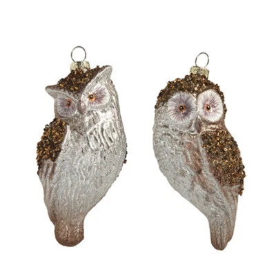 Adornos de vidrio de búho brillante Foto 1 de 4
