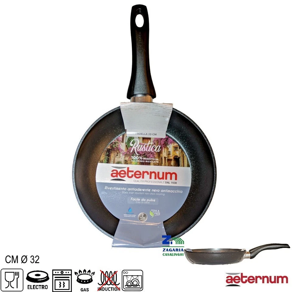 PADELLA AETERNUM DIAM. CM 32 MOD.RUSTICA IN ALLUMINIO ANTIADERENTE - Immagine 1 di 1