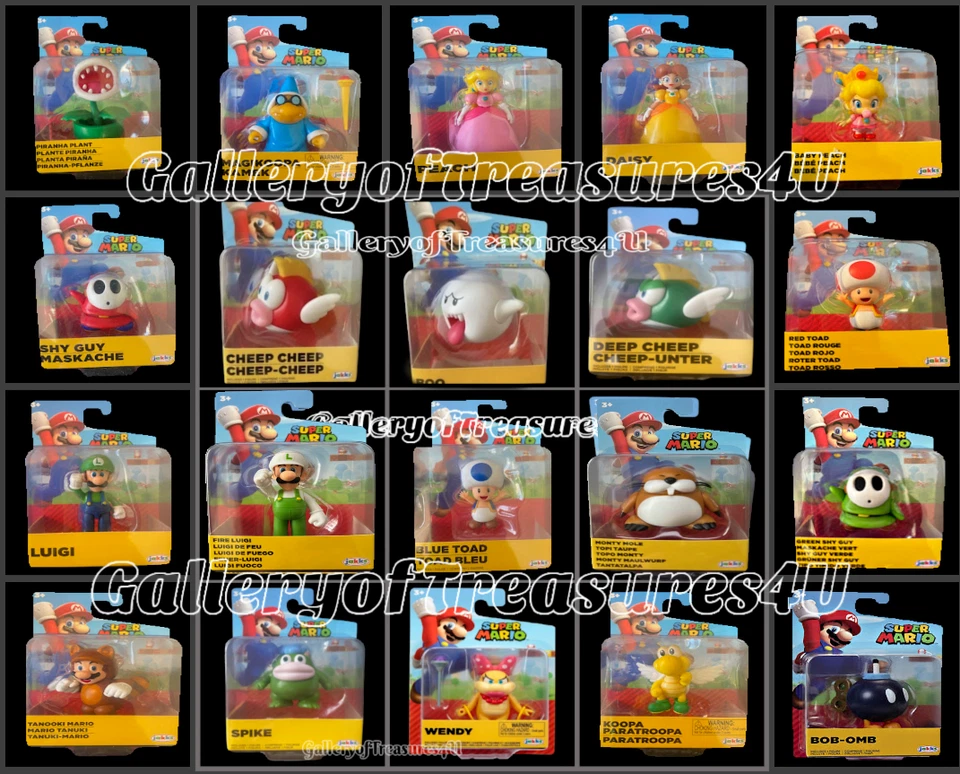 Super Mario 2.5" Figure Dry Bones Peach Monty Shy Guy Cheep Boo Spike Toad - Image 1 of 1