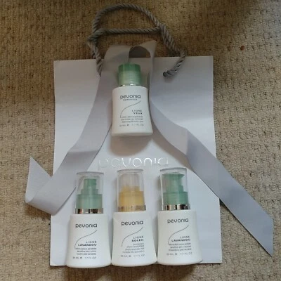 4x50ml (200ml) PEVONIA BOTANICA face & eyes toner and cleanser with gift bag NEW - Image 1 of 3