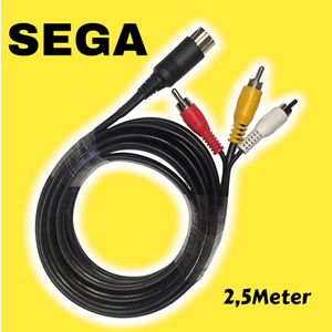 Sega Mega Drive 1, Master System 1 HQ Cable Video CVBS FBAS Composite 2,5 metros. - Imagen 1 de 3