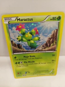 Juego de cartas coleccionables Pokémon Maractus blanco y negro 11/114 holograma inverso poco común - Imagen 1 de 3