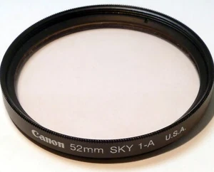 Canon 52mm Filter 1-A Skylight Sky 1x for 50mm f1.8 nFD - EOM made in USA - Picture 1 of 7