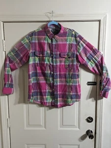 RARE VINTAGE Polo Ralph Lauren Madras Plaid Men's XL Lightweight Button Up LS.  - Picture 1 of 8