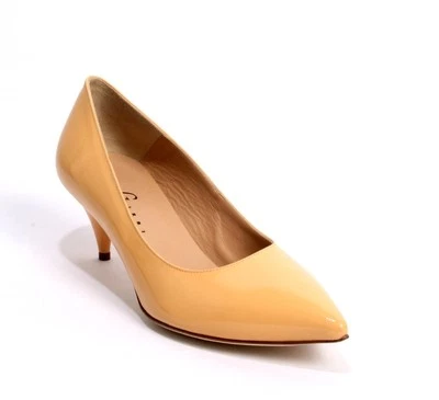 Zapatos Gibellieri 1990f charol albaricoque punta puntiaguda 39 / EE. UU. 9 Foto 1 de 4