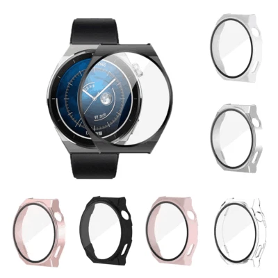Shockproof Tempered Glass Screen Protector Case Cover For Huawei Watch GT3 Pro - Image 1 of 4