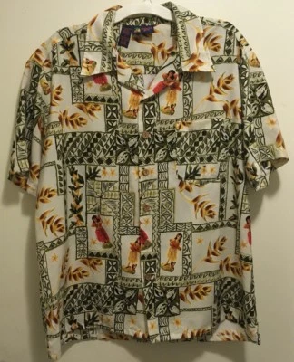 Nueva Camisa Roundy Bay Hawaiana Tablero Hula Niñas Floral Tapa Tribal Aloha XL Foto 1 de 4