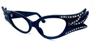 Wild! NOS Vintage Rhinestone Eyeglass/Sunglass Frames France MARDI GRAS MADNESS! - Picture 1 of 7