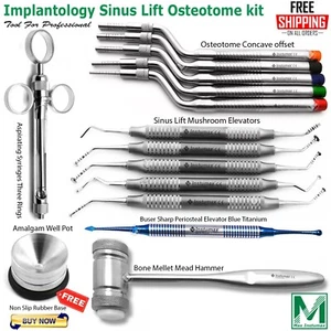 19-teiliges Dental Sinus Lift Chirurgie Kit Offset Osteotom Knochen Spreizung Holzhammer Hammer - Bild 1 von 7