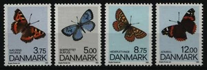 Dinamarca 1993 - Mi-Nr. 1048-1051 ** - MNH - Mariposas / Mariposas - Imagen 1 de 1