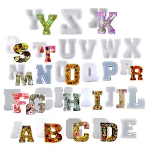 26 English Capital Alphabet Letter Resin Mold 3D Silicone Casting Resin Mould - Picture 1 of 35