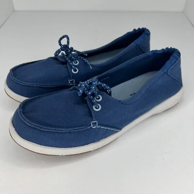 Columbia Mujer BL4611-469 Azul Delray PFG Lona Sin Cordones Talla 8 Zapatos de Barco Foto 1 de 4
