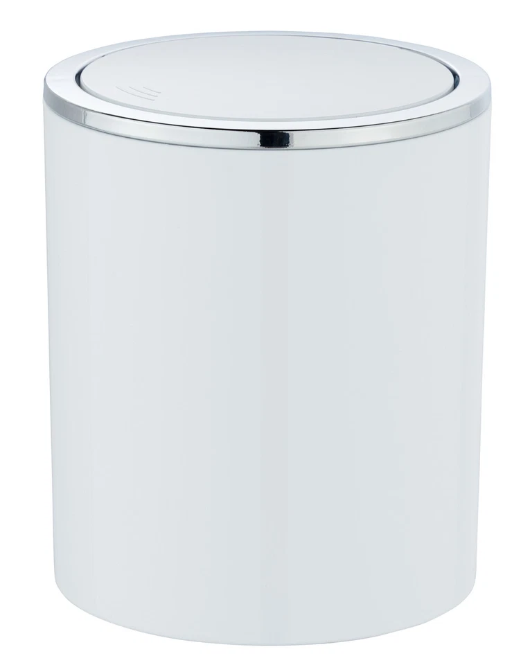WENKO Müll Eimer Inca white 2 L Schwingdeckel Kosmetik Bad Küche Gäste WC Abfall - Bild 1 von 4
