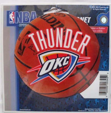 NBA Oklahoma City Thunder Die Cut Magnet 4" Diameter Cover