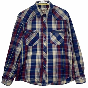 Jnco Herren Größe L Hemd Knopfleiste Langarm Reißverschlusstaschen Western kariert - Bild 1 von 12