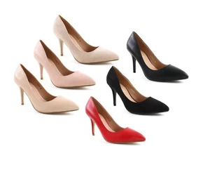 Damas Mujeres Zapatos de salón de tacón alto de aguja Trabajo Fiesta inteligente Corte puntiagudos Talla - Imagen 1 de 19
