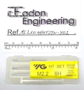 M2.2 x 0.45mm Metric Tap Set by YG-1, HSS. T7109159. Brand new. - Bild 1 von 1