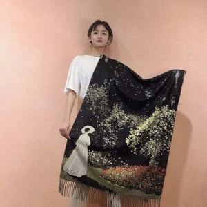 Women Tassel Scarf Van Gogh Oil Painting Shawl Pashmina 190cm Luxury Scarves 1Pc - Picture 1 of 17
