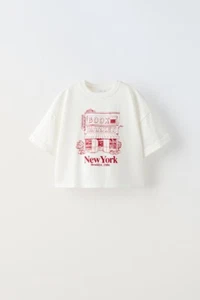 Zara Kids PRINTED T-SHIRT White / Red | 4770/704 Size 9-10 Years New - Picture 1 of 4