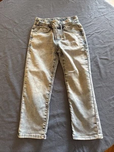 Cat & Jack Girls Straight Stretch Adjustable Blue Jeans Size 5 - Picture 1 of 5