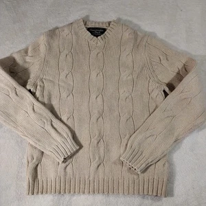 VTG Abercrombie & Fitch Men's L Cable Knit Lambswool & Cotton Sweater Cableknit - Picture 1 of 17