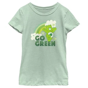 Girl's Care Bears St. Patrick's Day Good Luck Bear Go Green T-Shirt - Picture 1 of 8