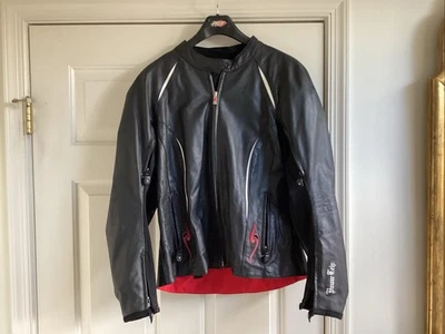 NICE Womens Power Trip Black & White Harlow Armored Motorcycle Jacket Large - Image 1 of 4