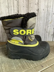 Sorel Kinder Snow Commander wasserdichte Stiefel Größe 10 schwarz grau isoliert - Bild 1 von 5