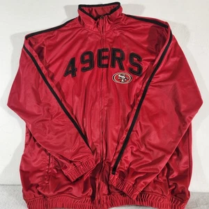 San Francisco 49ers Vintage Track Jacket Distressed Look XXL Red Mens - Picture 1 of 10
