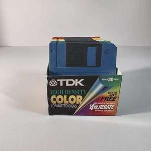 TDK Color 1.44MB High Density IBM Formatted 3.5" Floppy Disks 24 Untested - Picture 1 of 5
