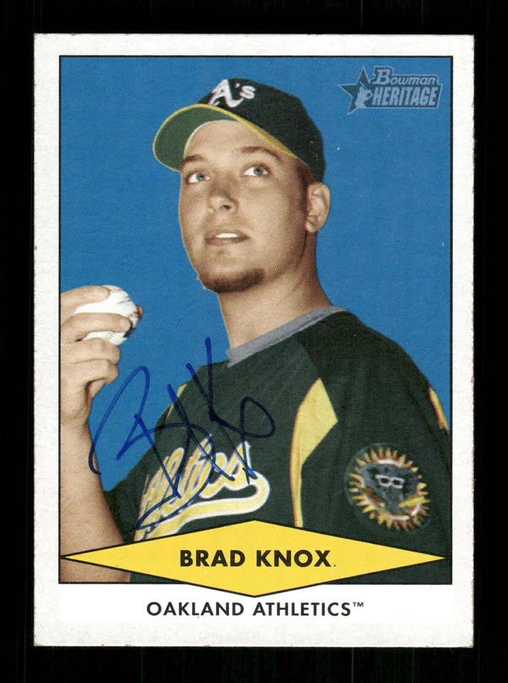 Brad Knox Autographed 2007 Bowman Heritage Prospects Card #32 Oakland Athletics - Image 1 of 2