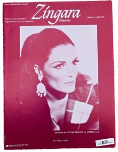 Spartiti Connie Francis RiP 7/16 ZINGARA (Gypsy) Vincitore 1969 Festa di Sanremo - Foto 1 di 2