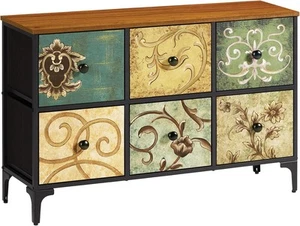 Dresser TV Stand for Bedroom, Wide Dresser with 6 Drawers, Console Table Ches - Picture 1 of 11