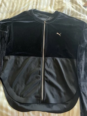PUMA черный велюр молнии куртка размер S - Изображение 1 из 4