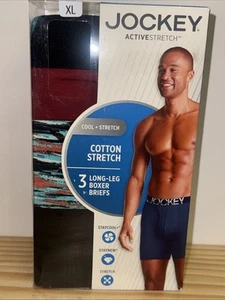 Jockey ActiveStretch Cotton Stretch 3er Pack Long-Leg Boxershorts XL NEU - Bild 1 von 3