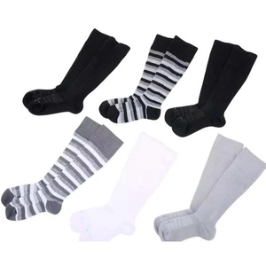 Tommie Copper UNISEX 6pk Snugstay OTC Compression Socks BLACK GREY MEDIUM (B61 - Picture 1 of 9