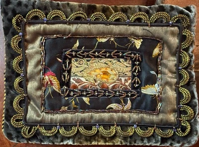 beaded velvet evening bag black multi y2k vintage - Image 1 of 4