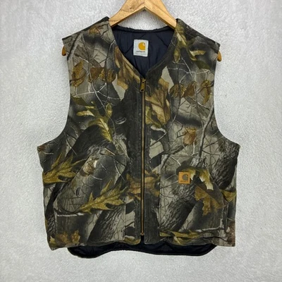 Carhartt Hunting Vest Arctic Quilt Lined Mens Large V20 CMO Camo RealTree READ - Image 1 of 4