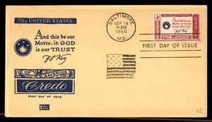 Mayfairstamps US FDC 1960 American Credo FS Key First Day Cover aau_79349 - Picture 1 of 2
