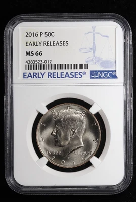 2016-P Kennedy Half Dollar 50C NGC MS66 Early Releases - Image 1 of 4