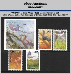 Tanzania, 1989, Sc.473-477, Wild Africa, MNH, Cat.$28.00 - Picture 1 of 1