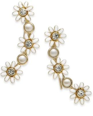 $48 Kate Spade Ear Pins Loves Me Loves Me Not Blanco Multi Pendientes Chaqueta M78 Foto 1 de 4